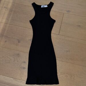 Tiger Mist Black Ribbed Midi Dress